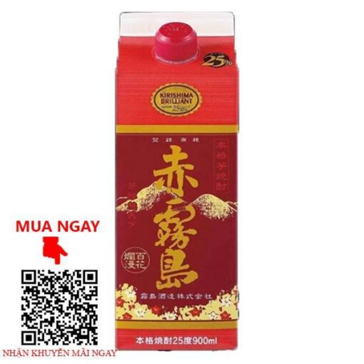 rượu shochu nhật kirishima shuzo pack aka kirishima imo 25%