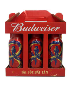 Xách quà tết bia budweiser alu chai nhôm (con rắn) 355ml